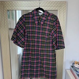 Ganni Plaid Mini Dress